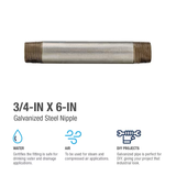 RELIABILT 3/4-in x 6-in Galvanized Nipple