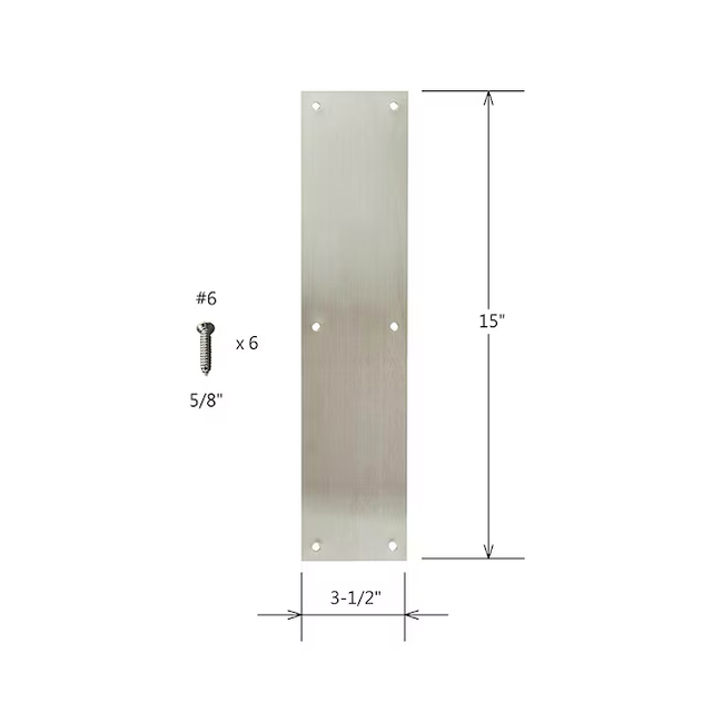 RELIABILT Edelstahl-Druckplatte, 3 1/2 Zoll B x 15 Zoll H