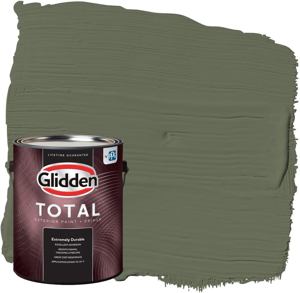 Pintura e imprimador semibrillante para exteriores Total Glidden, todo sobre oliva