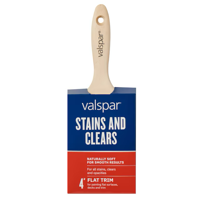 Valspar 4-in Reusable Natural Bristle- Polyester Blend Flat Paint Brush (Stain Brush)