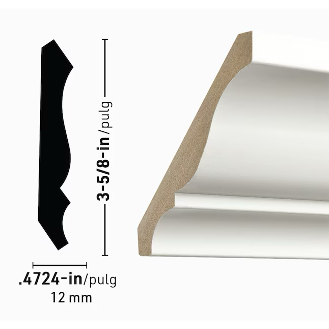 RELIABILT 3-5/8-in x 8-ft Painted MDF 49 Crown Moulding