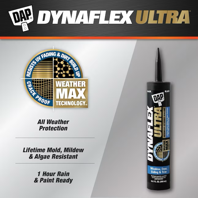 Masilla de látex para pintar negra DAP Dynaflex Ultra de 10,1 oz