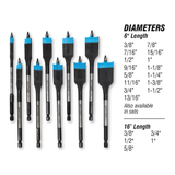 Spyder 6-Piece x 6-in Woodboring Spade Drill Bit Set