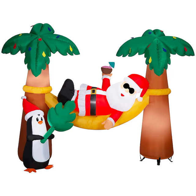 Holiday Living 6.5-ft LED Santa Tropical Scene Christmas Inflatable