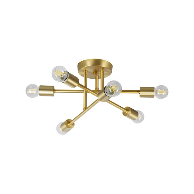 Origin 21 Shaye 6-Light 17-in Brushed Gold Semi-Flush mount light