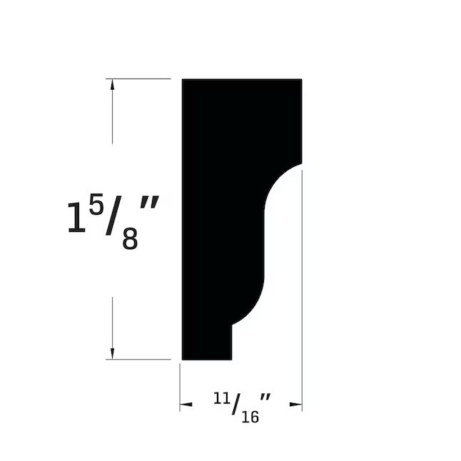 Royal Building Products 2599 Schindelformteil, PVC, 11/16 Zoll x 1-5/8 Zoll x 8 Fuß, fertig