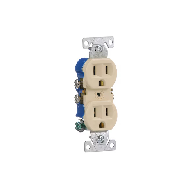 Eaton 15-Amp 125-volt Residential Duplex Outlet, Ivory