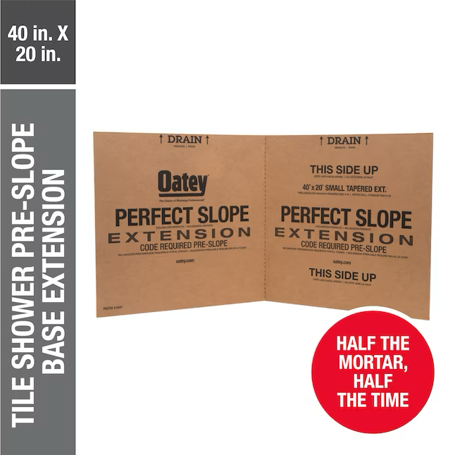 Oatey Perfect Slope 40 x 20 Zoll Fliesendusche mit Vorgefälle-Basisverlängerung