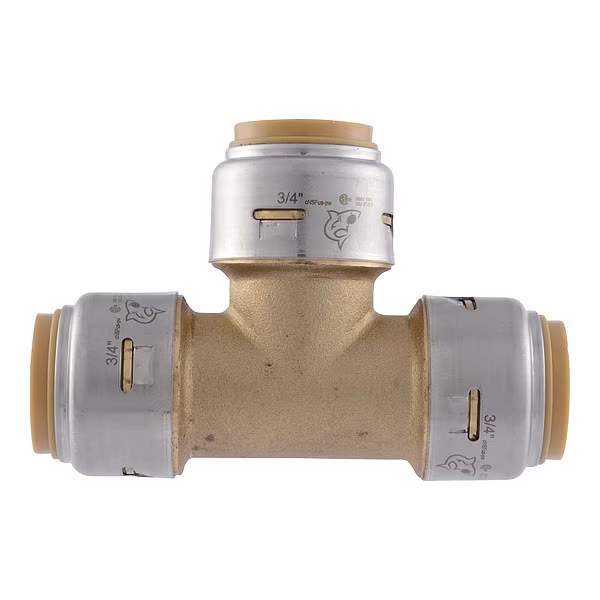 SharkBite Max 3/4 in. x 3/4 in. x 3/4 in. Brass Push Tee