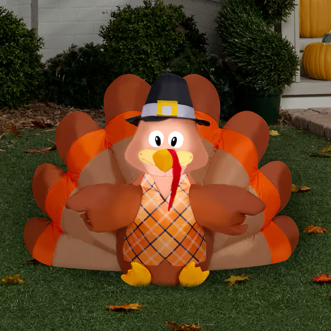 Haunted Living 2.5-ft LED Pilgrim Turkey Inflatable