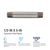 RELIABILT 1/2-in x 5-in Galvanized Nipple