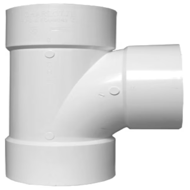 Charlotte Pipe 1-1/2-in x 1-1/2-in x 1-1/2-in PVC DWV Hub Sanitary Tee