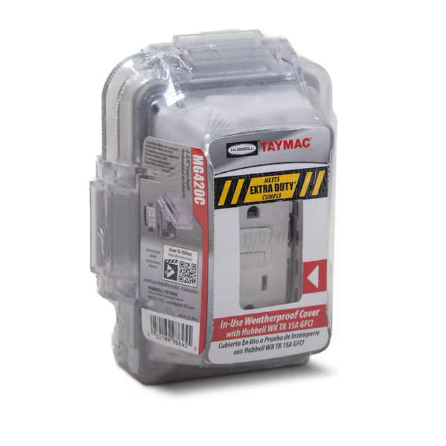 Hubbell TayMac 1-Gang Rectangle Clear Metal Electrical Box Cover