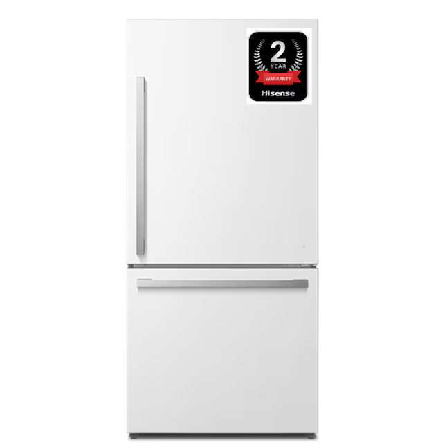 Hisense 17.2-cu ft Counter-depth Bottom-Freezer Refrigerator (White) ENERGY STAR