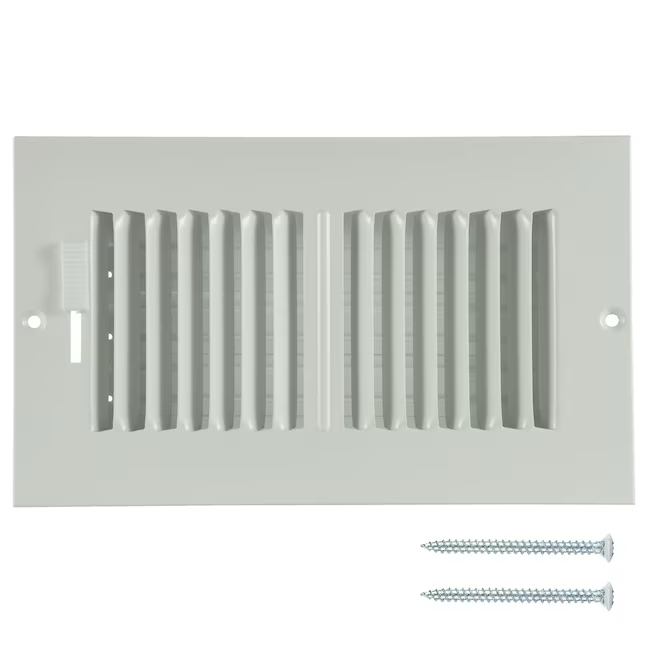 RELIABILT 2-Wege-Seitenwand-/Deckenregister aus Stahl, 8 x 4 Zoll, weiß