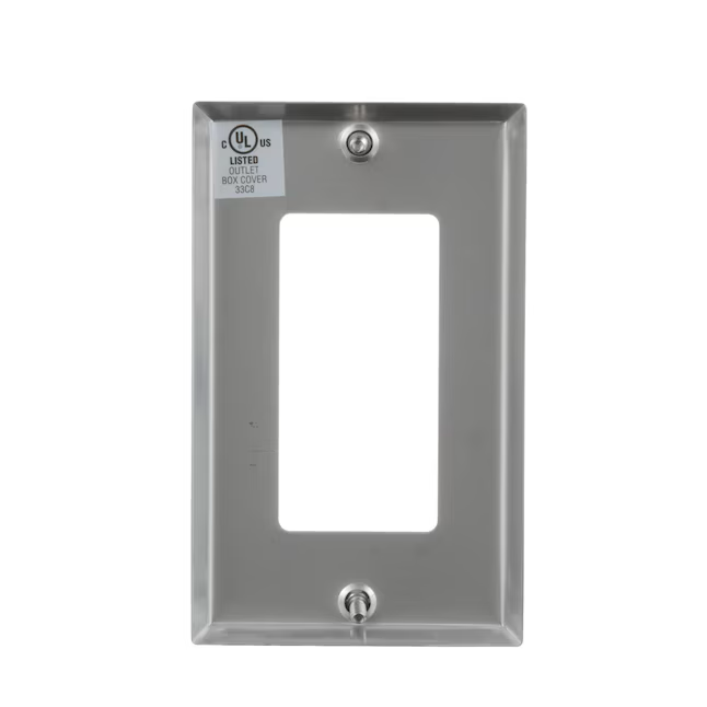 Eaton 1-Gang Standard Size Stainless Steel Stainless Steel Indoor Decorator Wall Plate