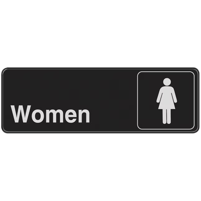 Hillman 3-in x 9-in Acrylic Restroom Sign (Women)