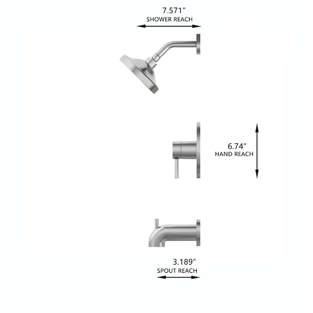 allen + roth Harlow Brushed Nickel Pvd 1-handle Single Function Round Bathtub and Shower Faucet Valve Included