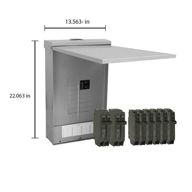 GE PowerMark Gold 125 Ampere 12 Plätze 24-Schaltkreis Außen-Hauptschalter Lastzentrum (Value Pack)