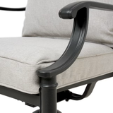 Allen + Roth Thomas Lake Juego de 2 sillas de comedor giratorias con estructura de acero gris y asiento acolchado gris