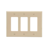 Eaton 3-Gang Midsize Ivory Polycarbonate Indoor Decorator Wall Plate