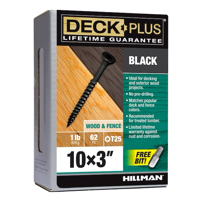 Deck Plus Tornillos para terrazas de madera a madera #10 x 3 pulgadas (73 por caja)