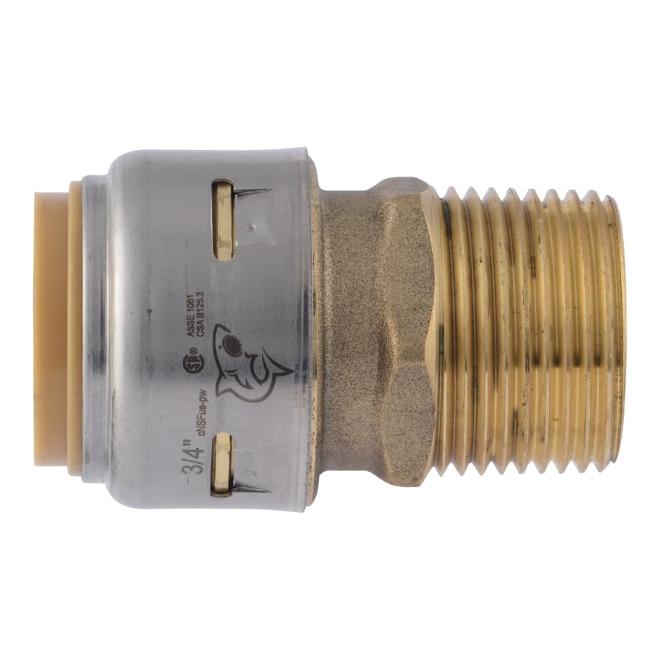 SharkBite 3/4 in. x 3/4 in. MNPT Brass Push Male Adapter