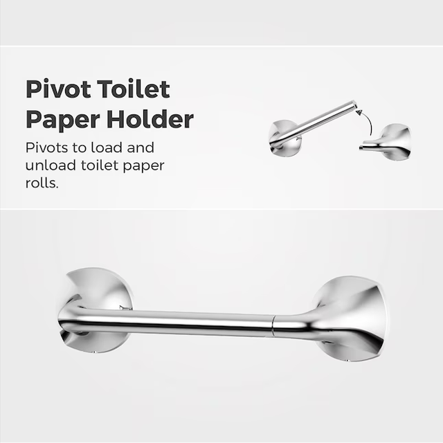 Pfister 3-Piece Rancho Polished Chrome Decorative Bathroom Hardware Set with Towel Bar,Toilet Paper Holder and Towel Ring