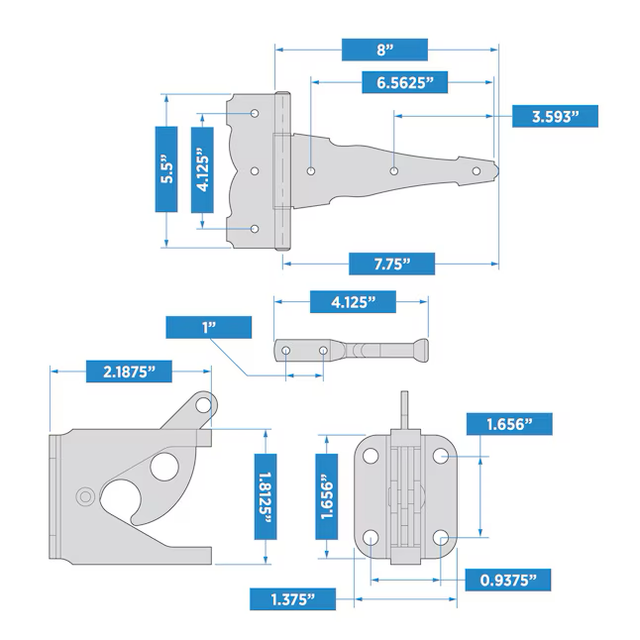 National Hardware 8-in White Gate Hardware Kit