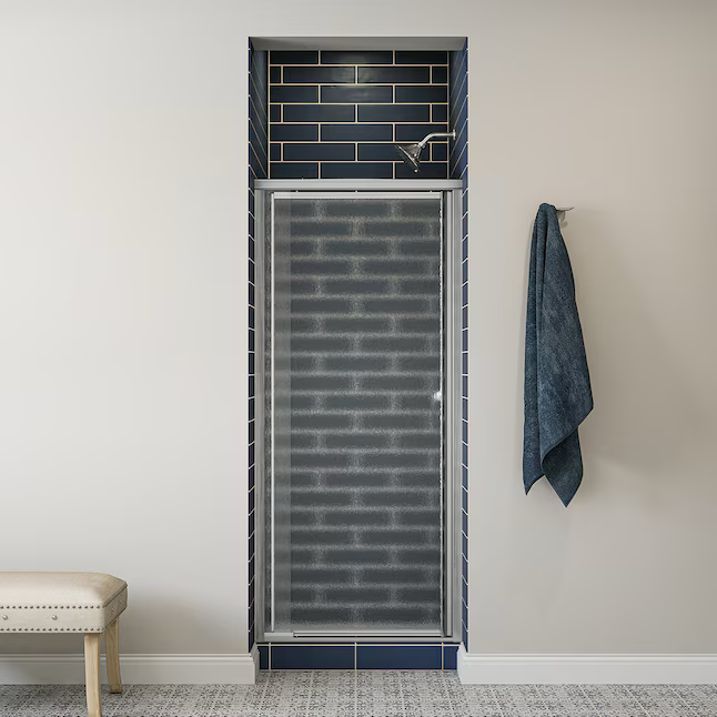 Sterling Deluxe Silver 27-1/2-in to 31-1/4-in W x 65.5-in H Framed Pivot Shower Door