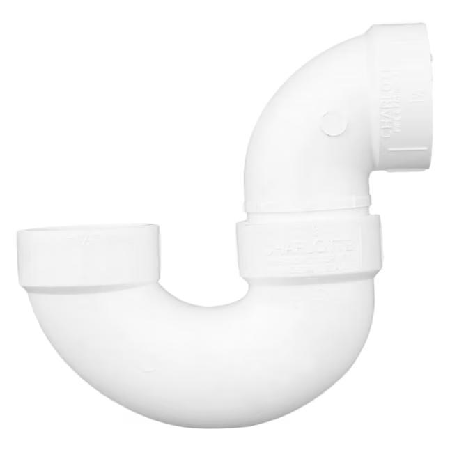 Charlotte Pipe 2-in x 2-in PVC DWV Hub P-Trap for Non-Potable Water, NSF Safety Listed