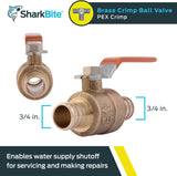 SharkBite 3/4 in. x 3/4 in. Brass Crimp Ball Valve