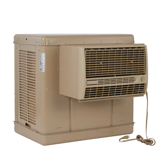 Essick Air 3300-CFM Enfriador evaporativo de ventana para exteriores de 2 velocidades para 900 pies cuadrados (motor incluido)