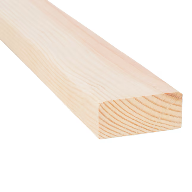 Perno secado en horno de madera blanca de 2 x 4 x 96 pulgadas