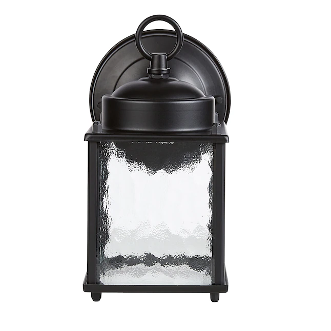 Project Source Wall Lantern 1-Light 8.25-in Black Integrated Outdoor Wall Light