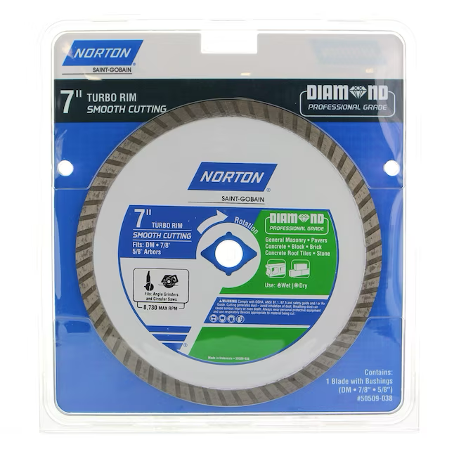 Norton 7-in Wet/Dry Turbo Rim Diamond Saw Blade