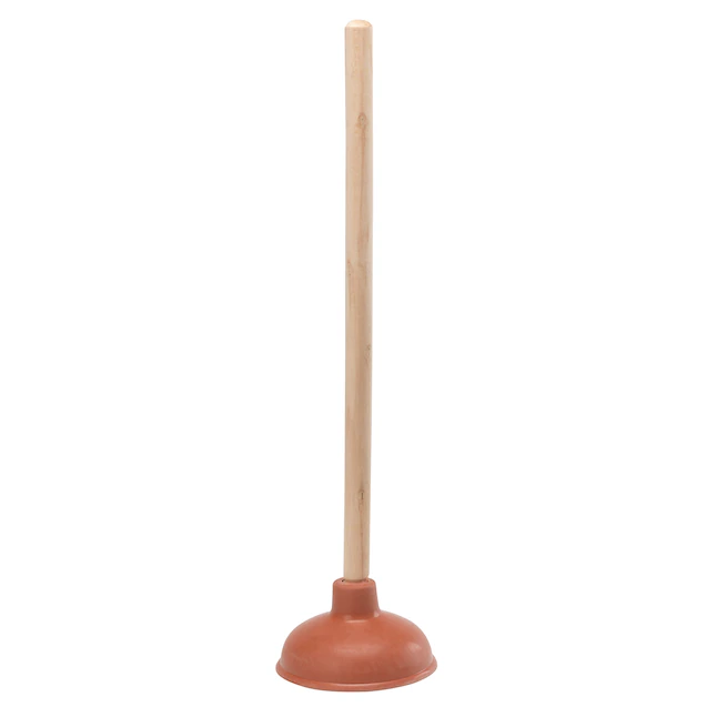 Project Source 5.31-in Red Rubber Plunger with 18-in Handle