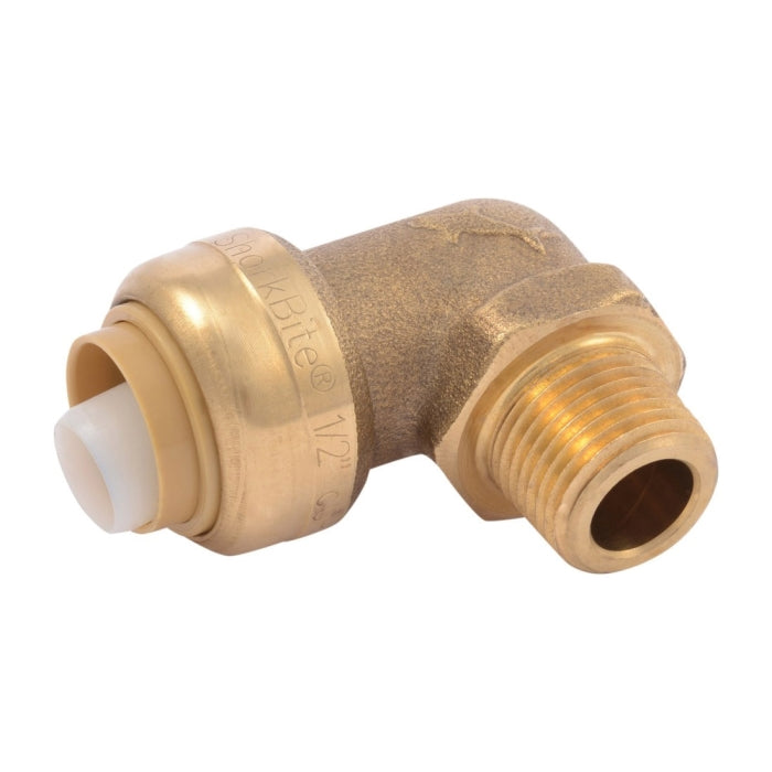 SharkBite 1/2 in. x 3/8 in. MNPT Brass Push Dishwasher Elbow