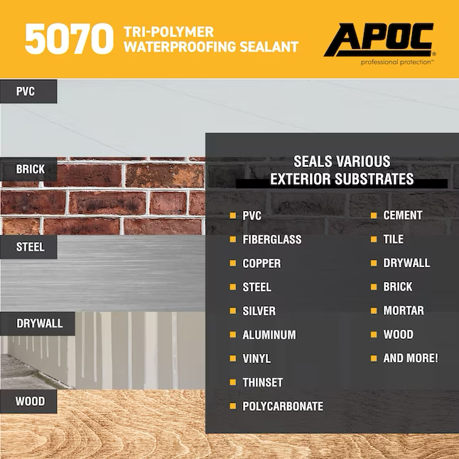 APOC 5070 10.1-oz Waterproof Elastomeric Cement Roof Sealant