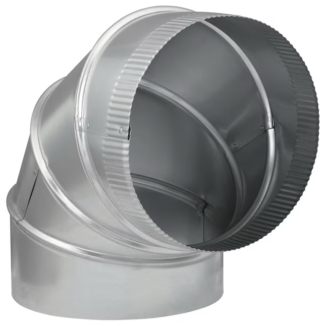 Codo de conducto ajustable de 90 grados redondo de acero galvanizado calibre 30 de 10 pulgadas IMPERIAL