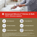 GE Advanced Silicone 2 Kitchen and Bath, Tub and Tile 10.1-oz Almond Silicone Caulk