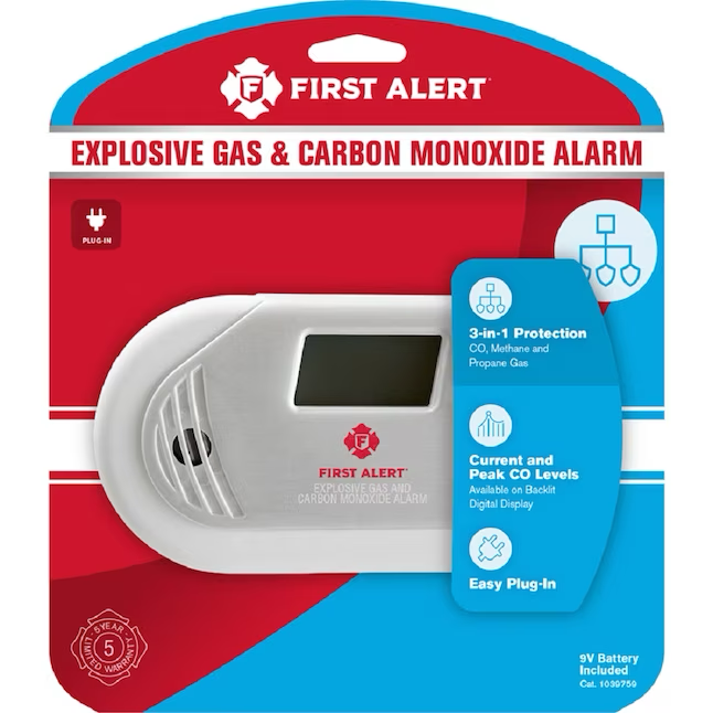 First Alert Plug-in Natural Gas, Propane and Carbon Monoxide Detector