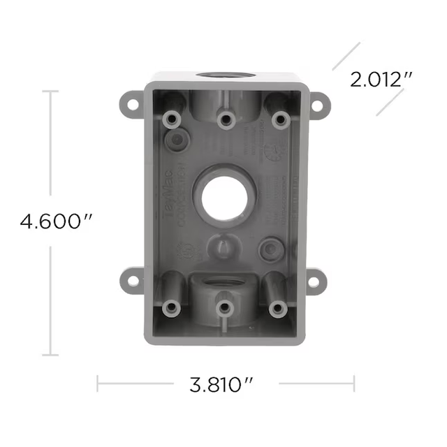 Hubbell TayMac 1-Gang PVC Weatherproof New Work/Old Work Rectangular Electrical Box