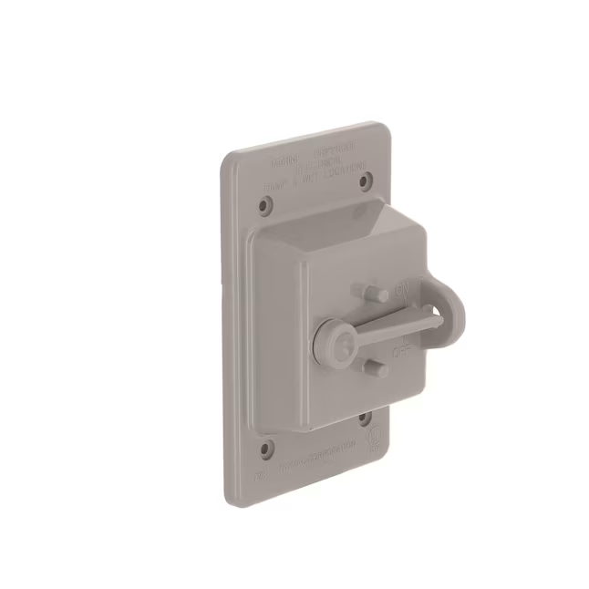 Cubierta para caja eléctrica resistente a la intemperie de plástico gris rectangular de 1 unidad Hubbell TayMac