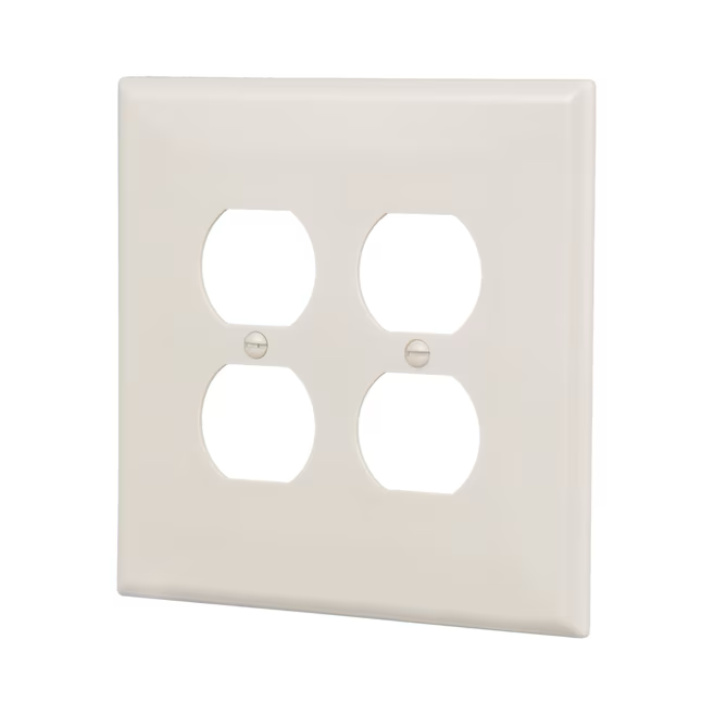 Eaton 2-Gang Jumbo Size Light Almond Plastic Indoor Duplex Wall Plate