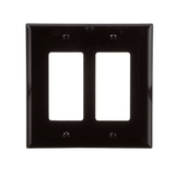 Eaton 2-Gang Midsize Brown Polycarbonate Indoor Decorator Wall Plate