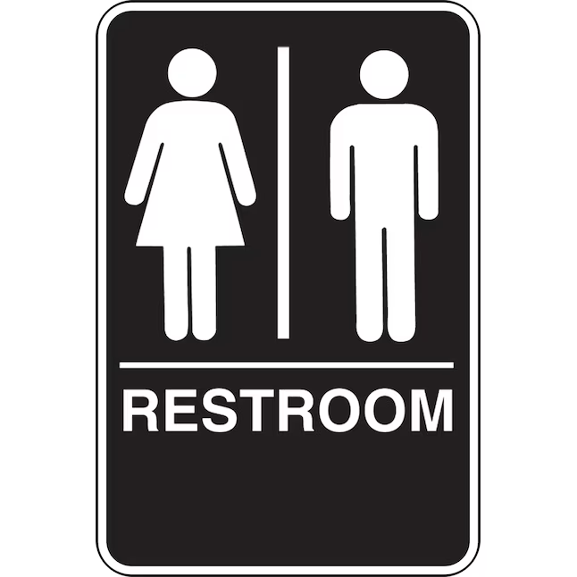 Hillman 9-in x 6-in Plastic Restroom Sign