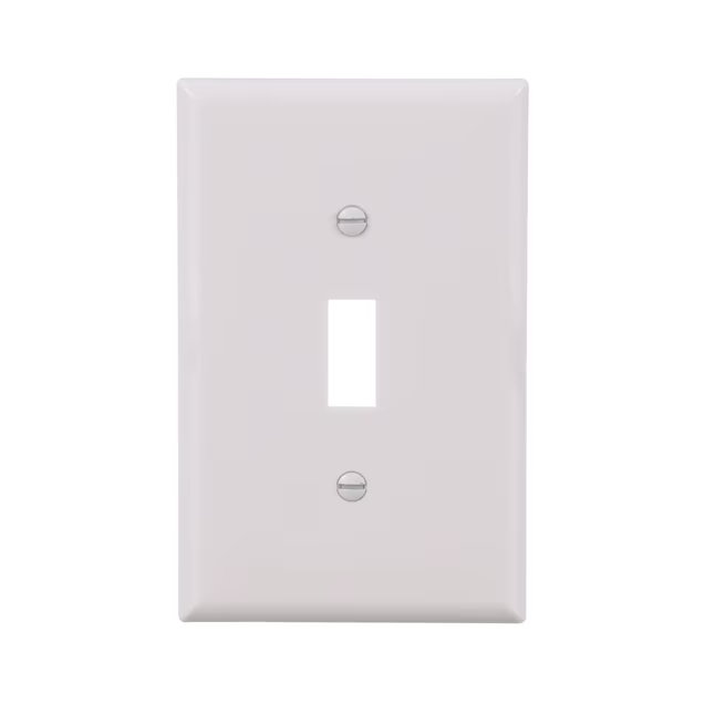 Eaton 1-Gang Midsize White Polycarbonate Indoor Toggle Wall Plate (10-Pack)