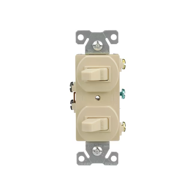 Eaton 15-Amp Single-Pole Combination Light Switch, Ivory