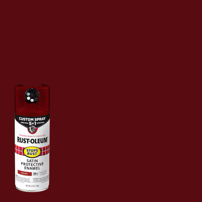 Pintura en aerosol Rust-Oleum Stops Rust, paquete 5 en 1, color rojo ladrillo satinado (peso neto: 12 oz)